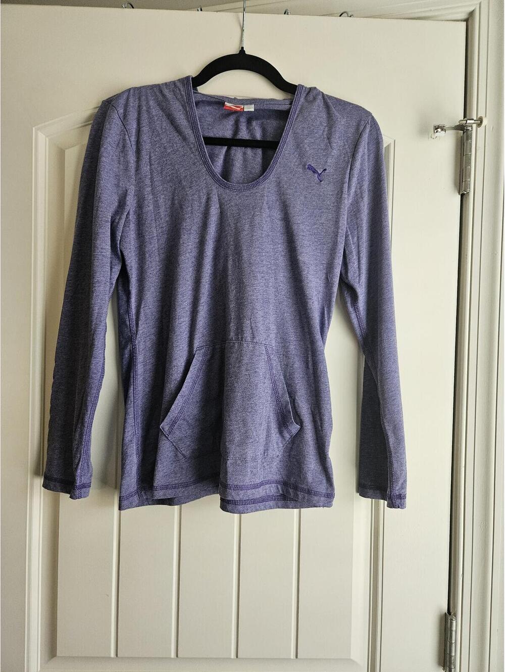 Puma Women's Lightweight Purple Hoodie Long Sleeve Top Medium Athleticwear